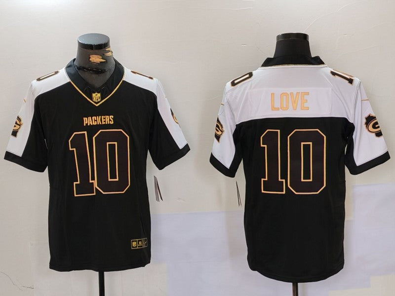 Men's Green Bay Packers Jordan Love Black Game Player Jersey