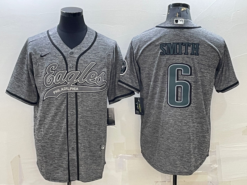 Men's Philadelphia Eagles DeVonta Smith Gray Player Jersey Joint Edition