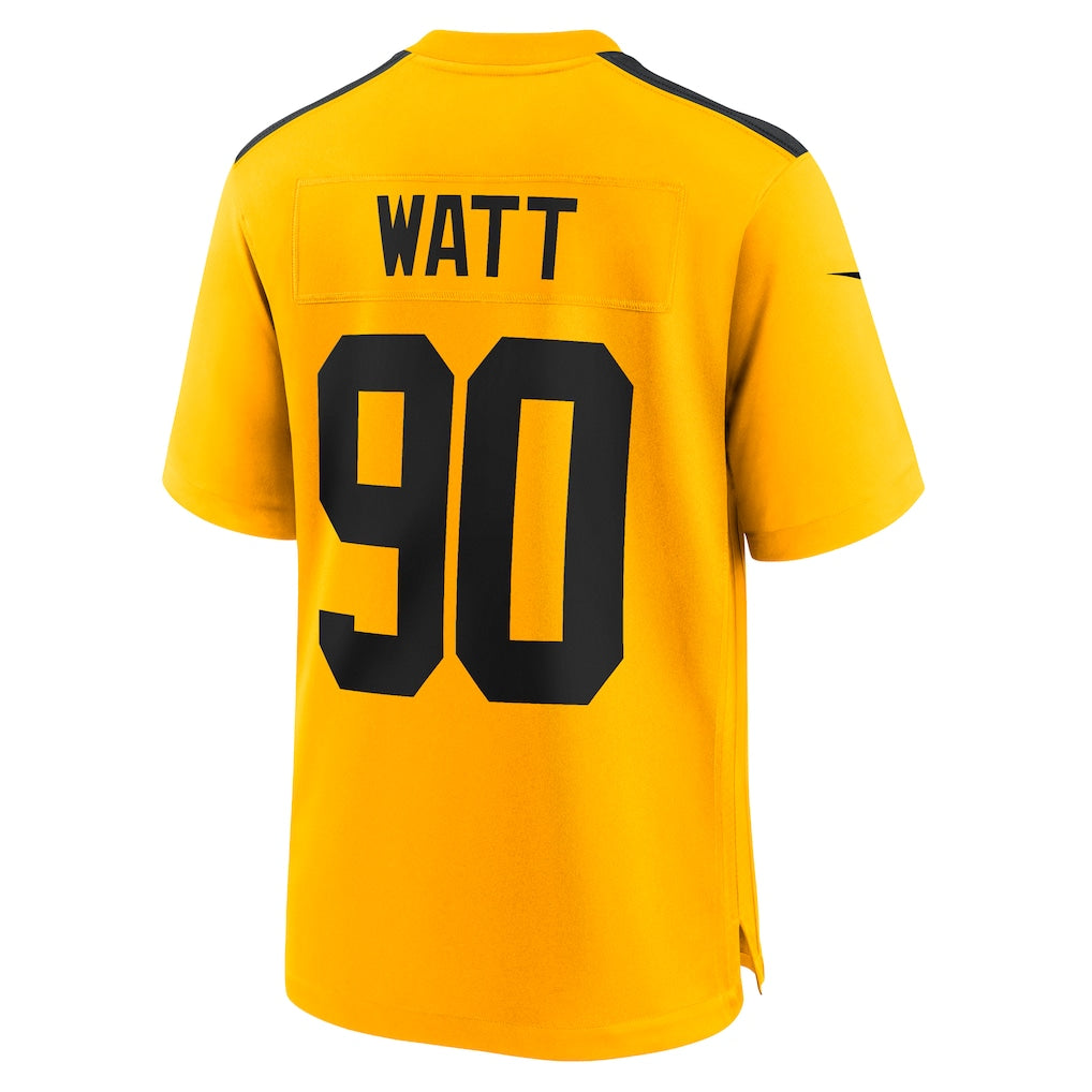 P.Steelers #90 T.J. Watt Gold Alternate 1933 Throwback Game Jersey