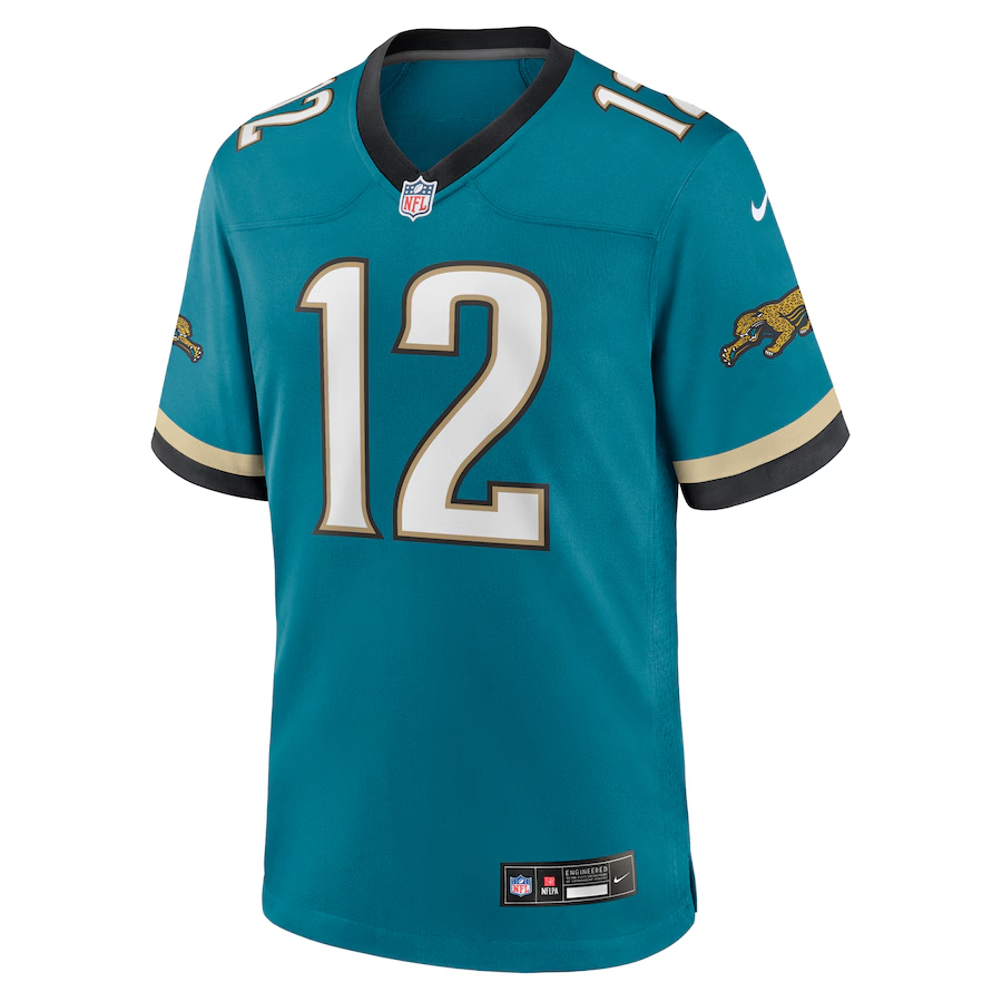 Men's Jacksonville Jaguars Travis Hunter  Teal 2025 NFL Draft First Round Pick 2nd Alternate Game Jersey