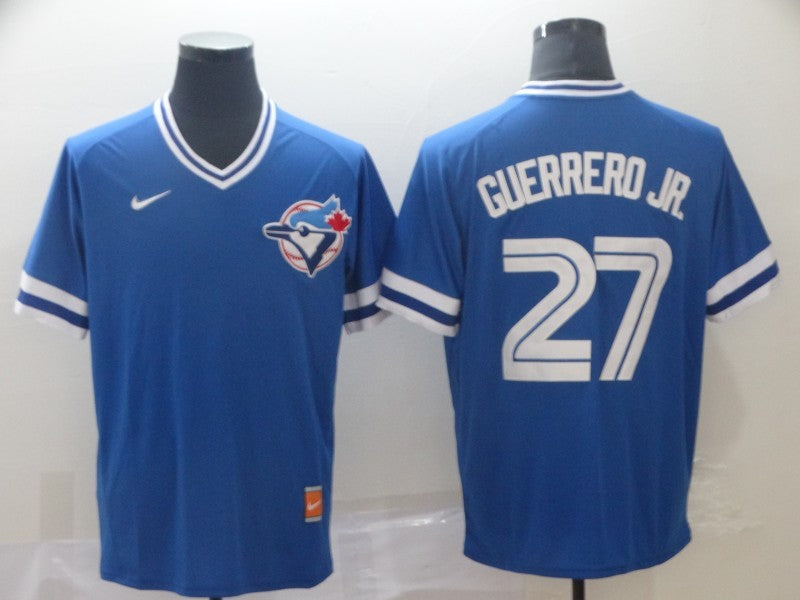 Men's Toronto Blue Jays1 Vladimir Guerrero Jr. #27 Blue Replica Player Jersey