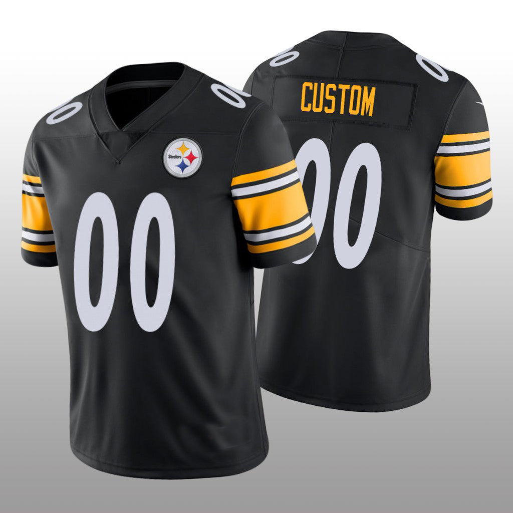 Custom1 Pittsburgh Steelers Black Vapor Limited Jersey1 Stitched American Football Jerseys