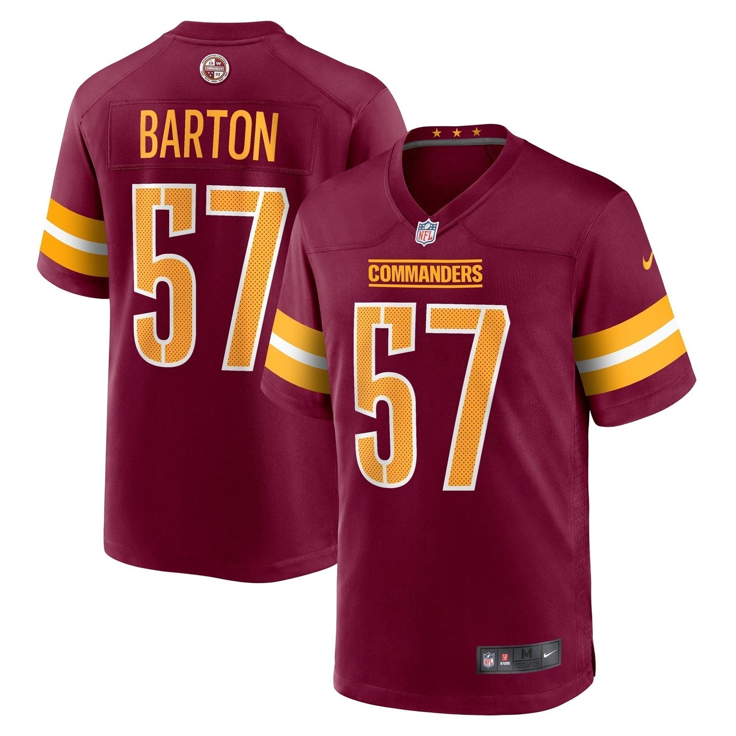 Cody Barton Washington Commanders  Game   Jersey - Burgundy