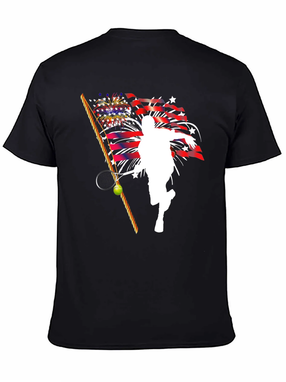 Patriotic Tennis Player Graphic T-Shirt
