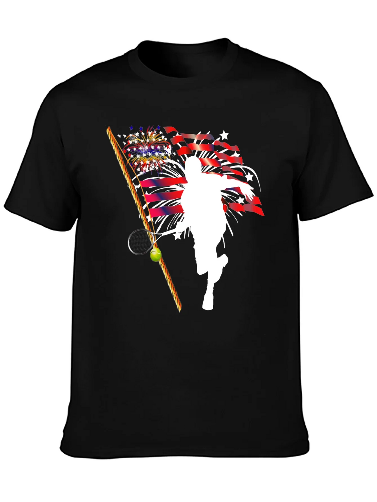 Patriotic Tennis Player Graphic T-Shirt