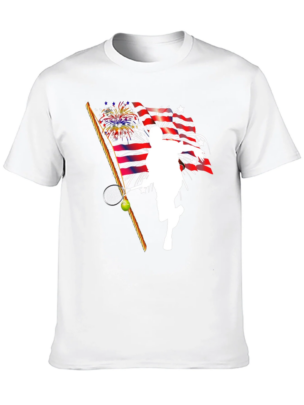 Patriotic Tennis Player Graphic T-Shirt