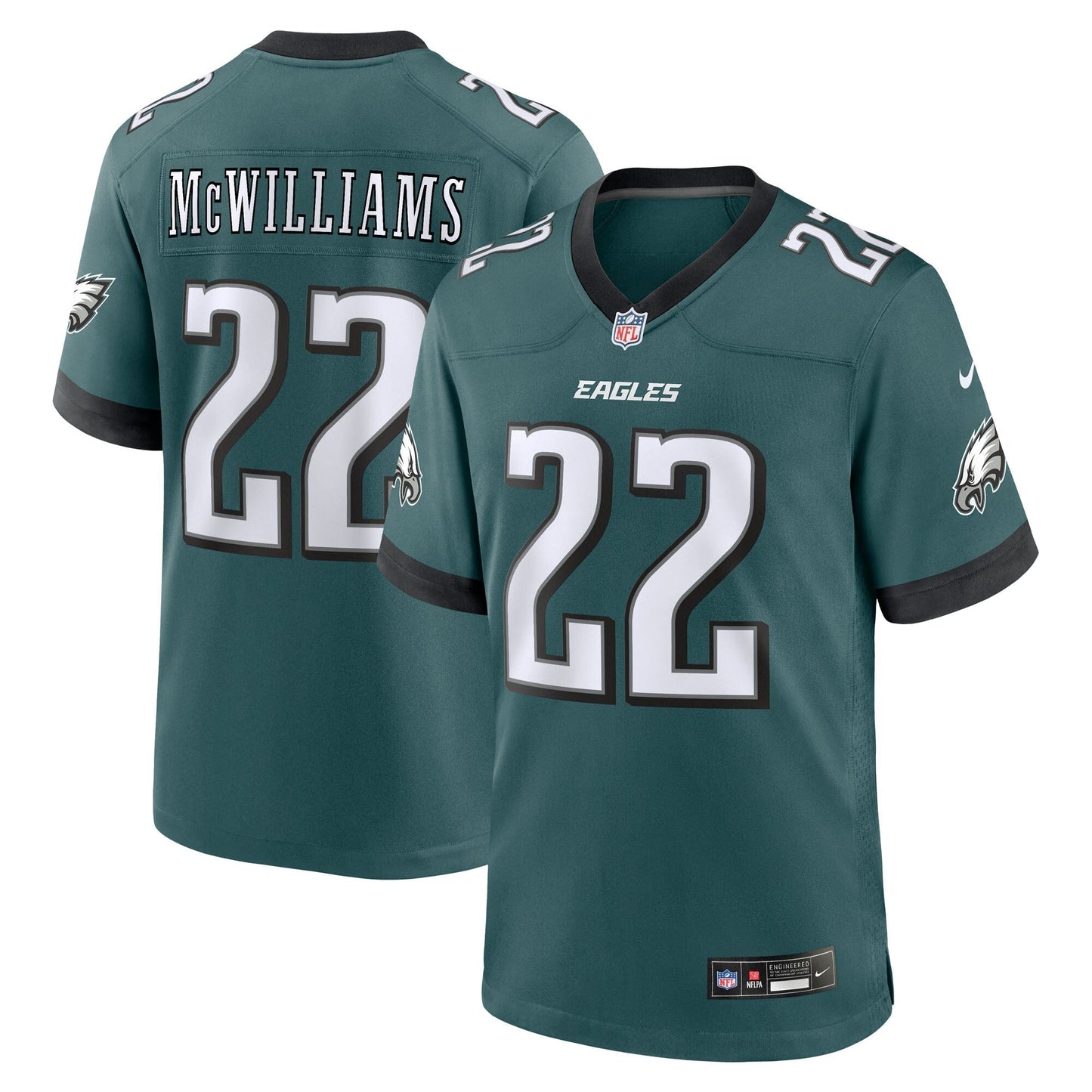 Philadelphia Eagles Mac McWilliams Midnight Green Team Game Jersey