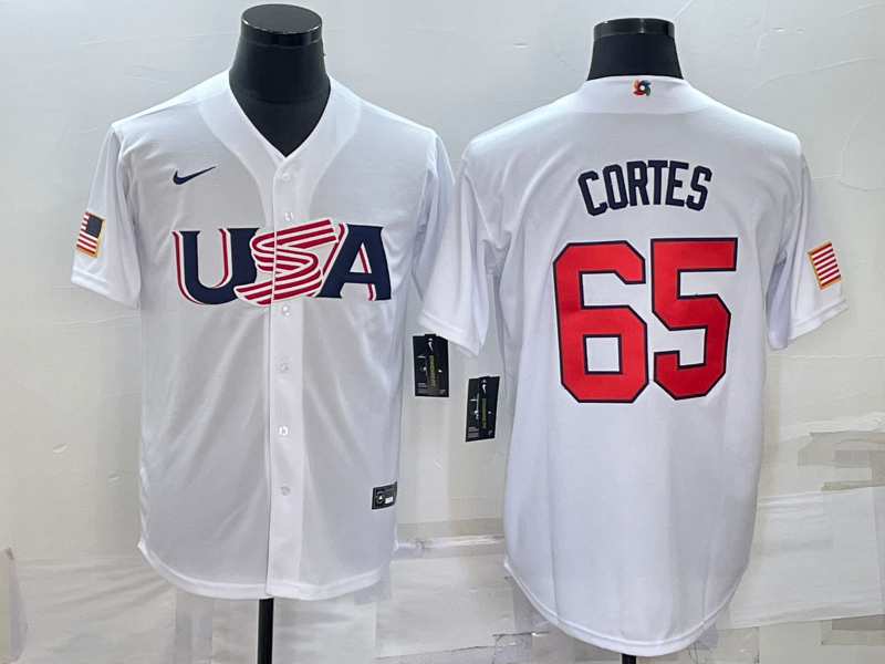 Men's 2023 World Baseball Classic Nestor Cortes Jr. USA White Jersey