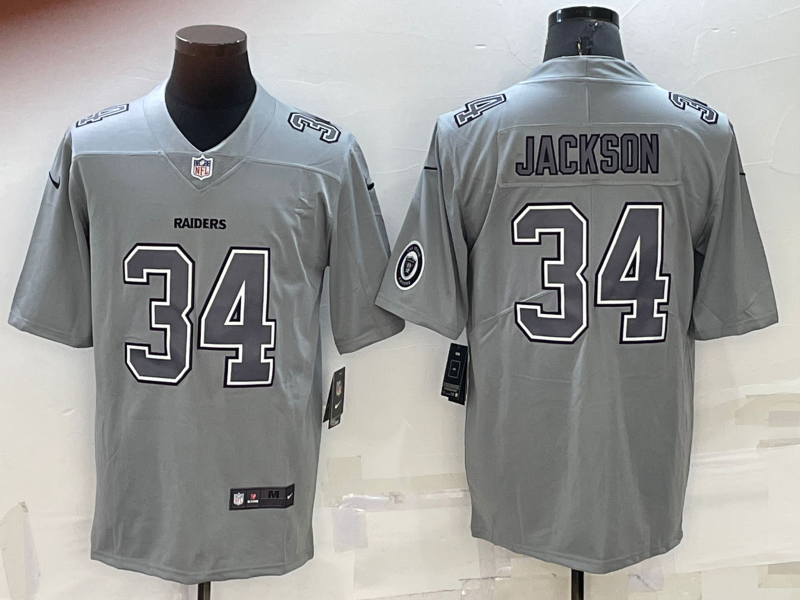 Men's Las Vegas Raiders Bo Jackson Gray Atmosphere Fashion Game Jersey