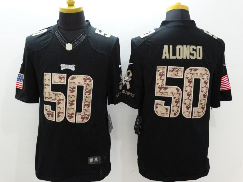 Men's Philadelphia Eagles Kiki Alonso #50 Black Game Player Jersey1