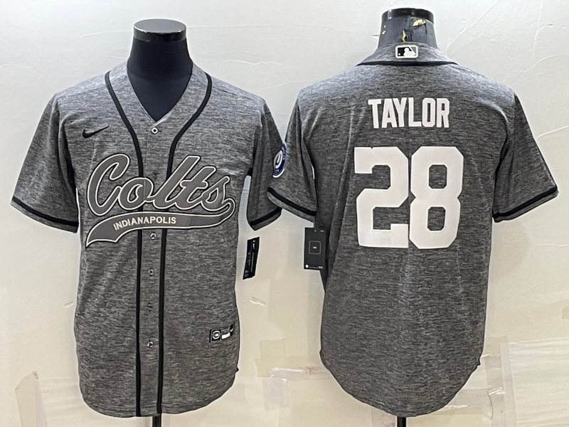 Men's Indianapolis Colts Jonathan Taylor Gray Game Jersey Joint Edition
