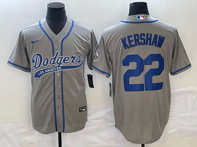 Men's Los Angeles Dodgers Clayton Kershaw Gray Player Jersey Joint Edition