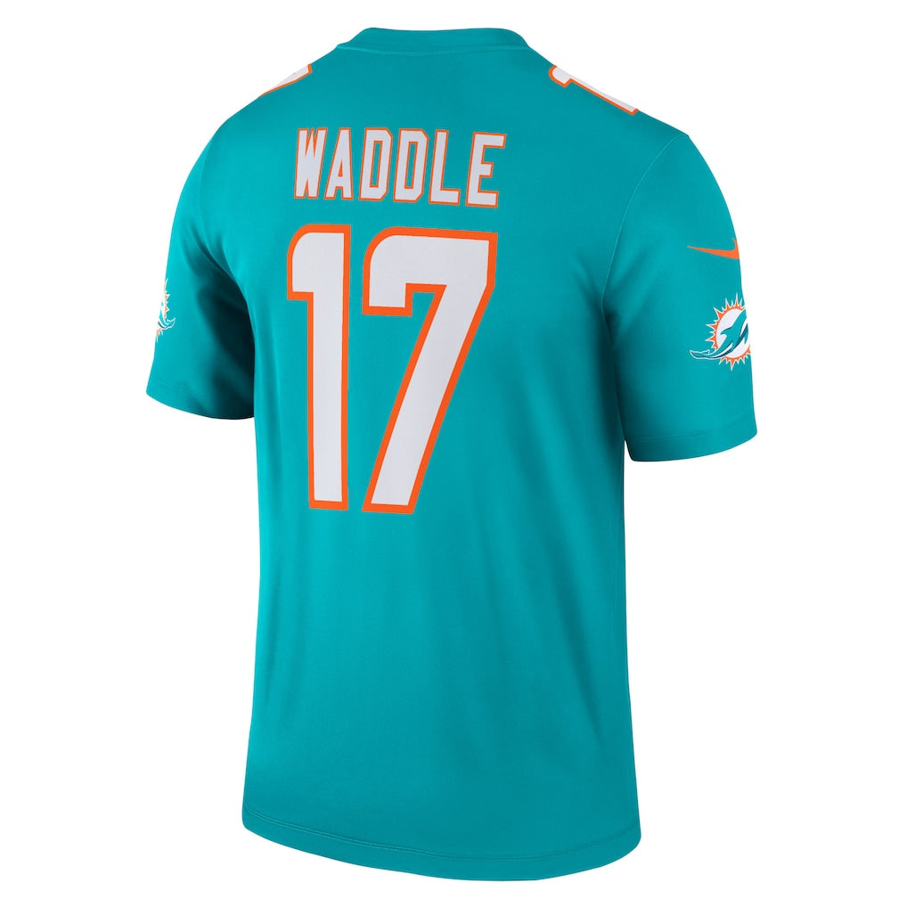M.Dolphins #17 Jaylen Waddle Aqua Legend Player Performance Top Jersey