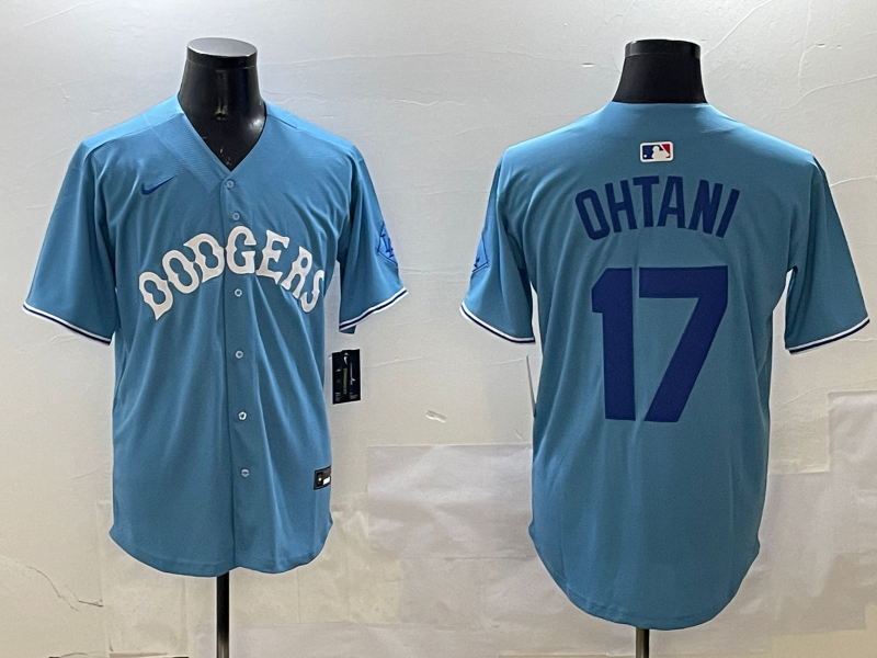Men's Los Angeles Dodgers Shohei Ohtani Light Blue Replica Player Jersey