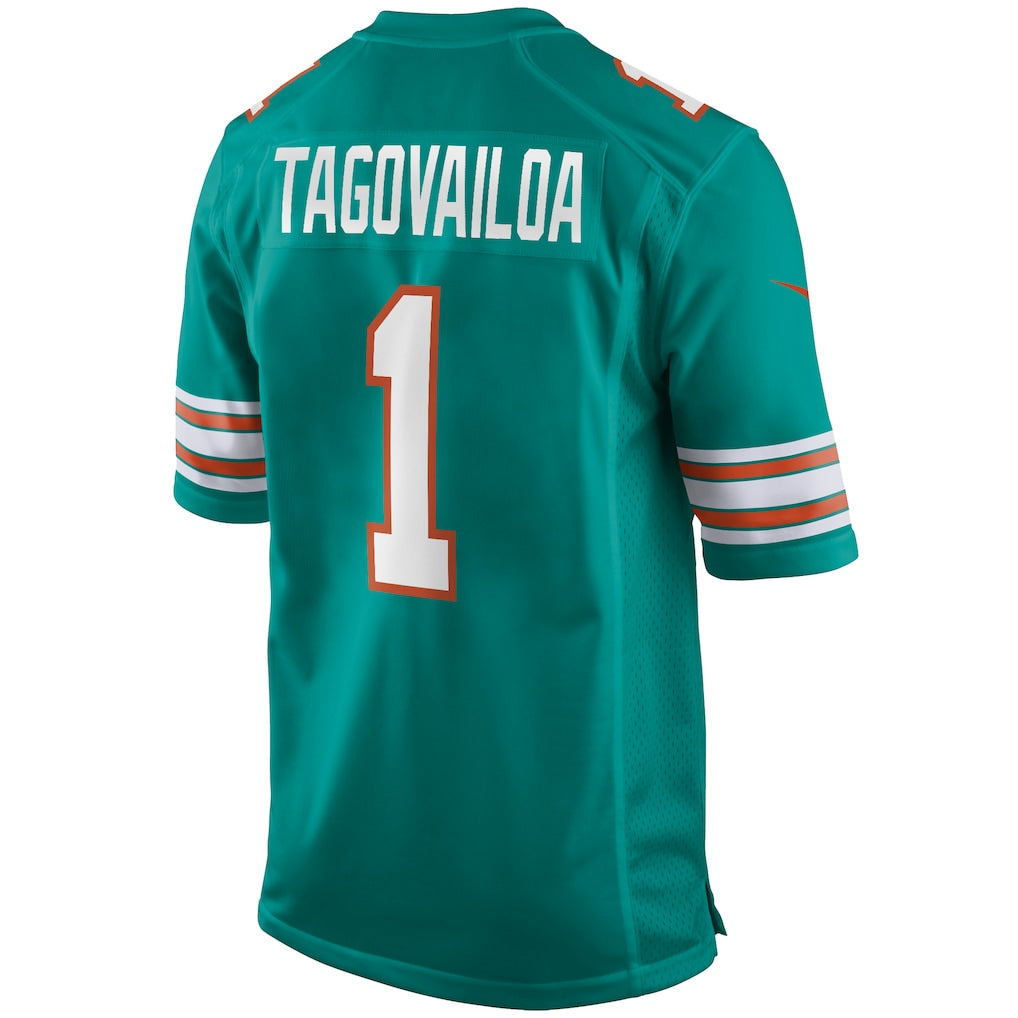 M.Dolphins #1 Tua Tagovailoa Aqua Alternate Game Jersey