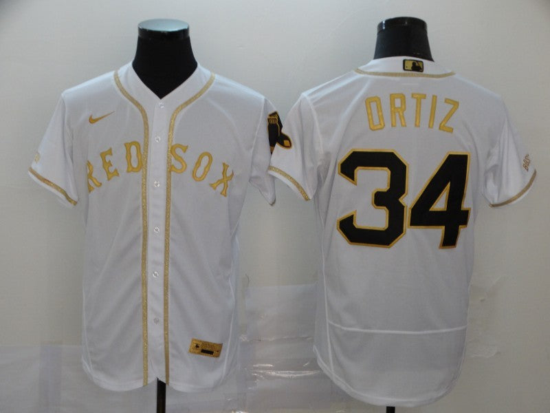 Men's Boston Red Sox David Ortiz White Fashion Stitched Jersey