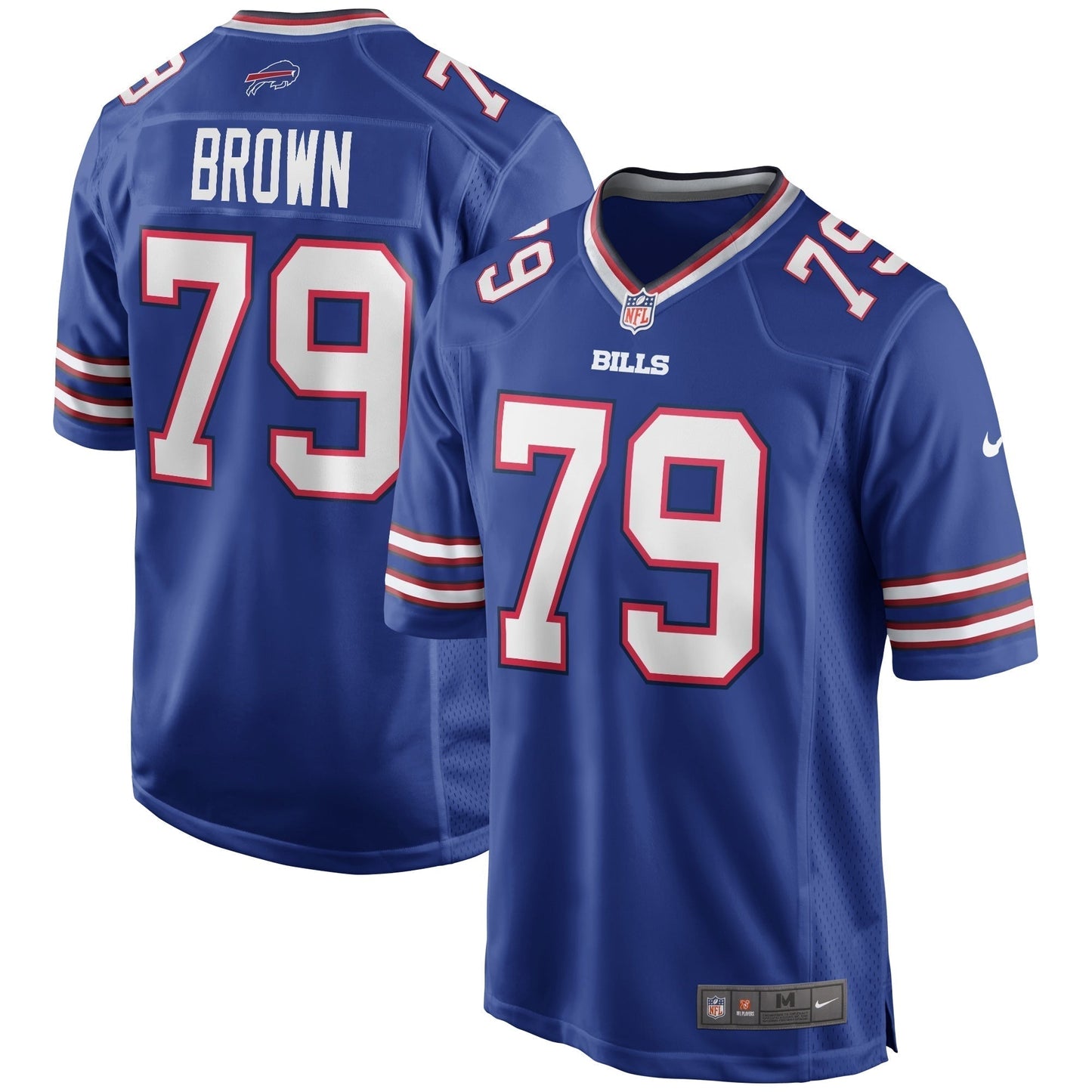 Ruben Brown Buffalo Bills  Game Retired   Jersey - Royal