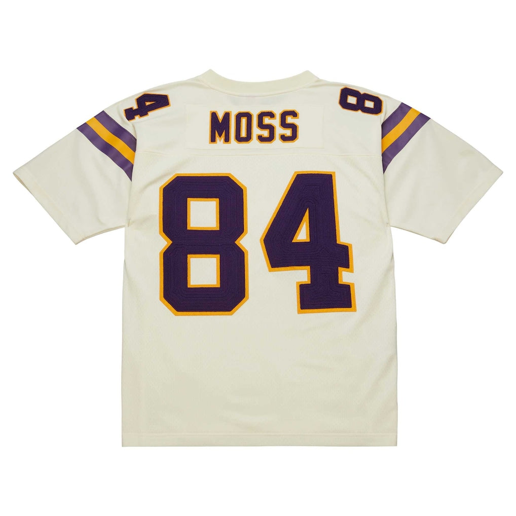 M.Vikings #84 Randy Moss  Cream Chainstitch Legacy Jersey