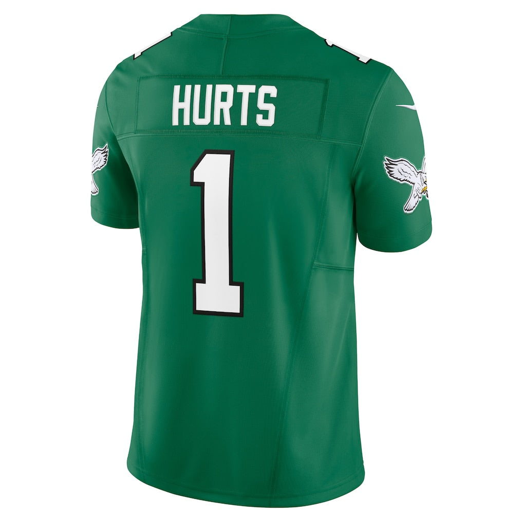 P.Eagles #1 Jalen Hurts Kelly Green Vapor F.U.S.E. Limited Jersey