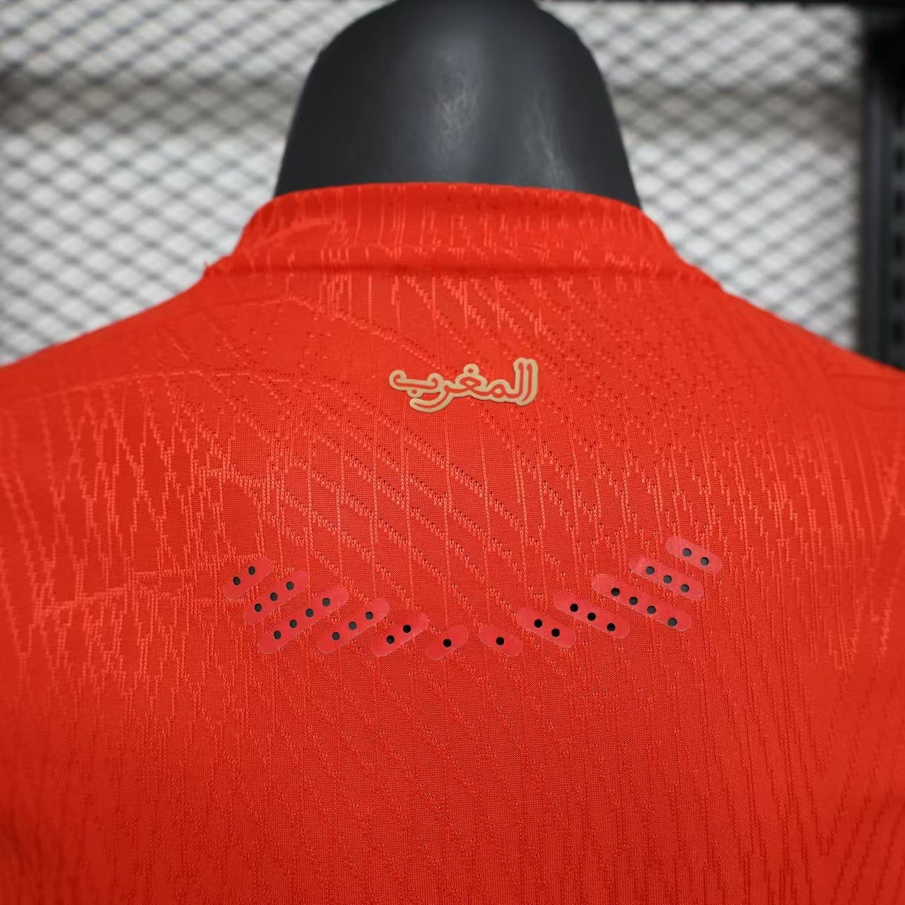 2026 Perforated Morocco Home Red Player Edition Jersey