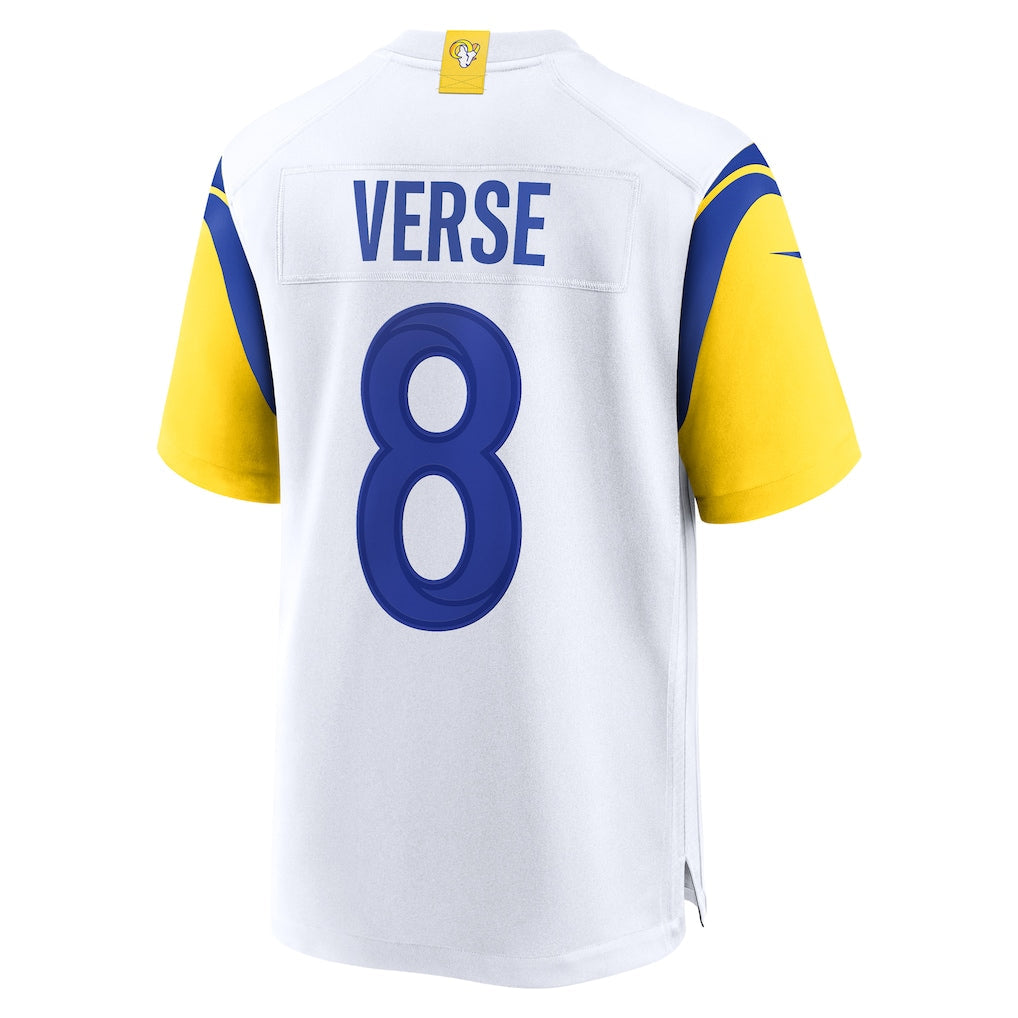 LA.Rams #8 Jared Verse White Game Jersey