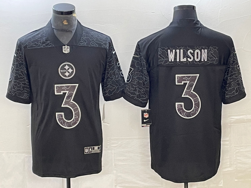 Men's Pittsburgh Steelers Russell Wilson Black RFLCTV Limited Jersey