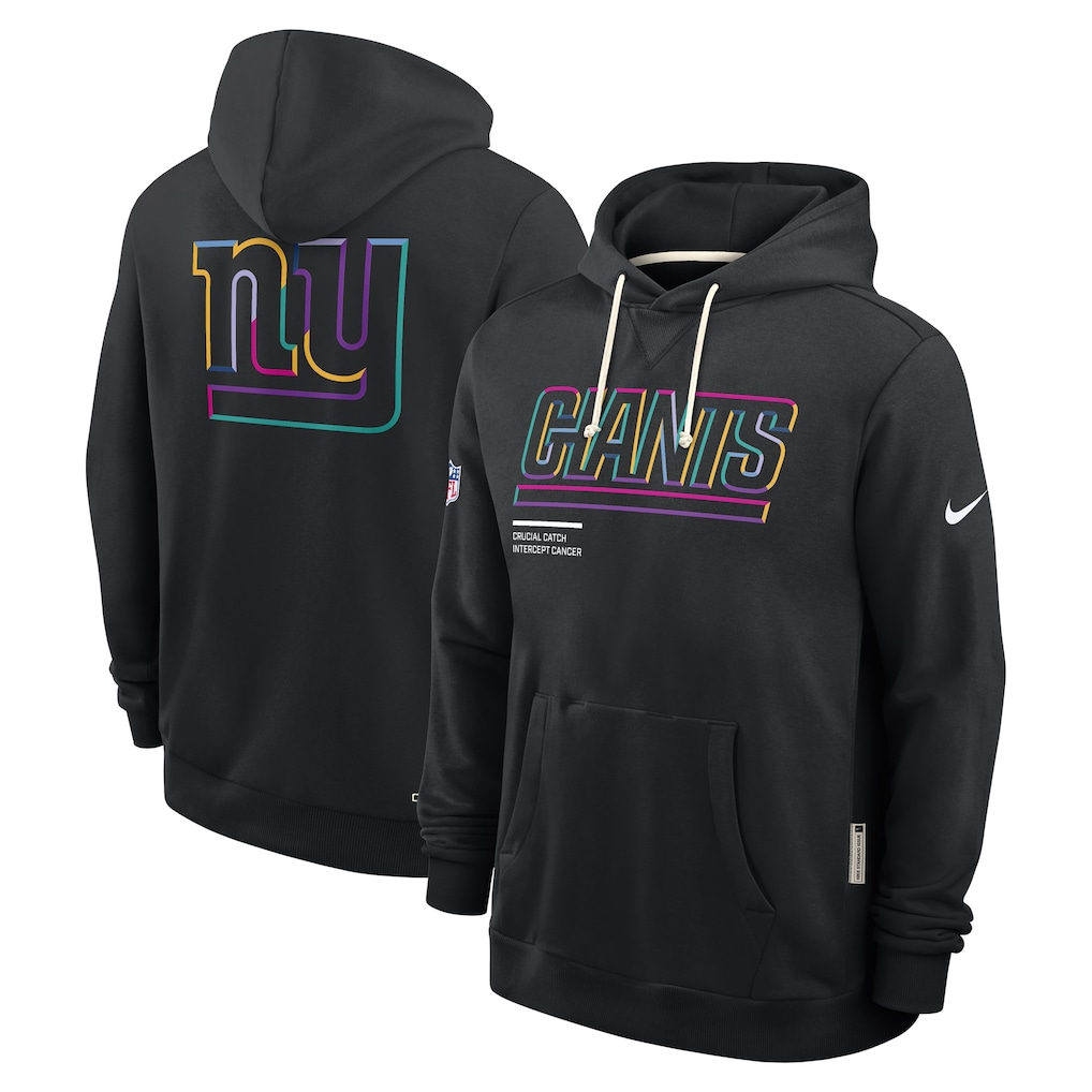 Men's New York Giants  Black 2025 NFL Crucial Catch Sideline Standard Issue Dri-FIT Hoodie