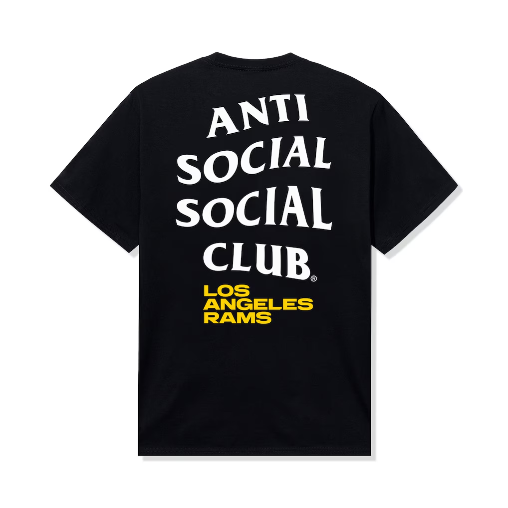 Los Angeles Rams AntiSocialSocialClub x NFL Black Team T-Shirt