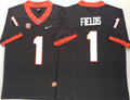 Men's Georgia Bulldogs Justin Fields Black Player Game Jersey