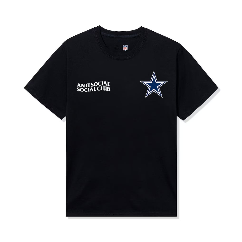 Dallas Cowboys AntiSocialSocialClub x  Black Team T-Shirt