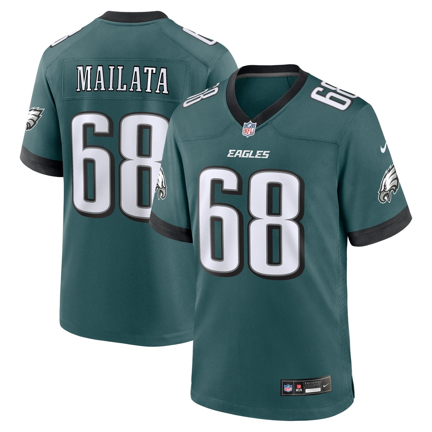 Jordan Mailata Philadelphia Eagles  Team Game Jersey - Midnight Green
