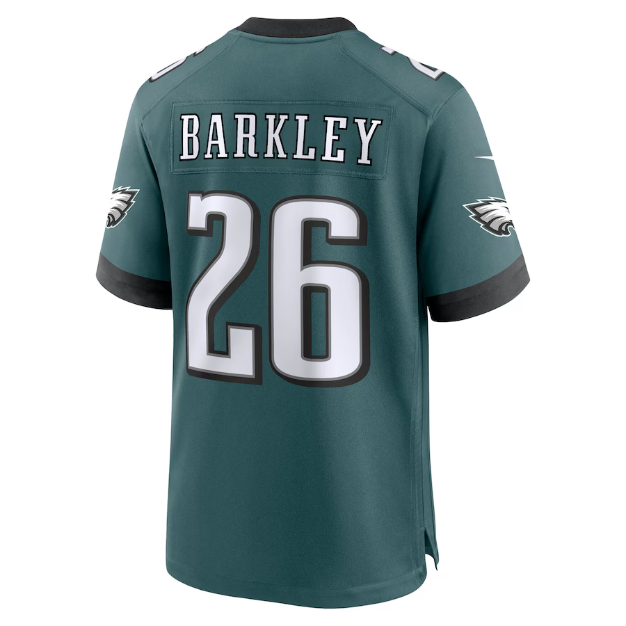 Men's Philadelphia Eagles Saquon Barkley  Carbon Green Super Bowl LIX Fashion Game Player Jersey