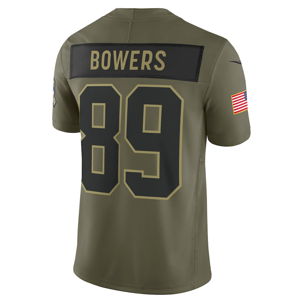 LV.Raiders #89 Brock Bowers Olive 2025 Salute to Service Limited Jersey