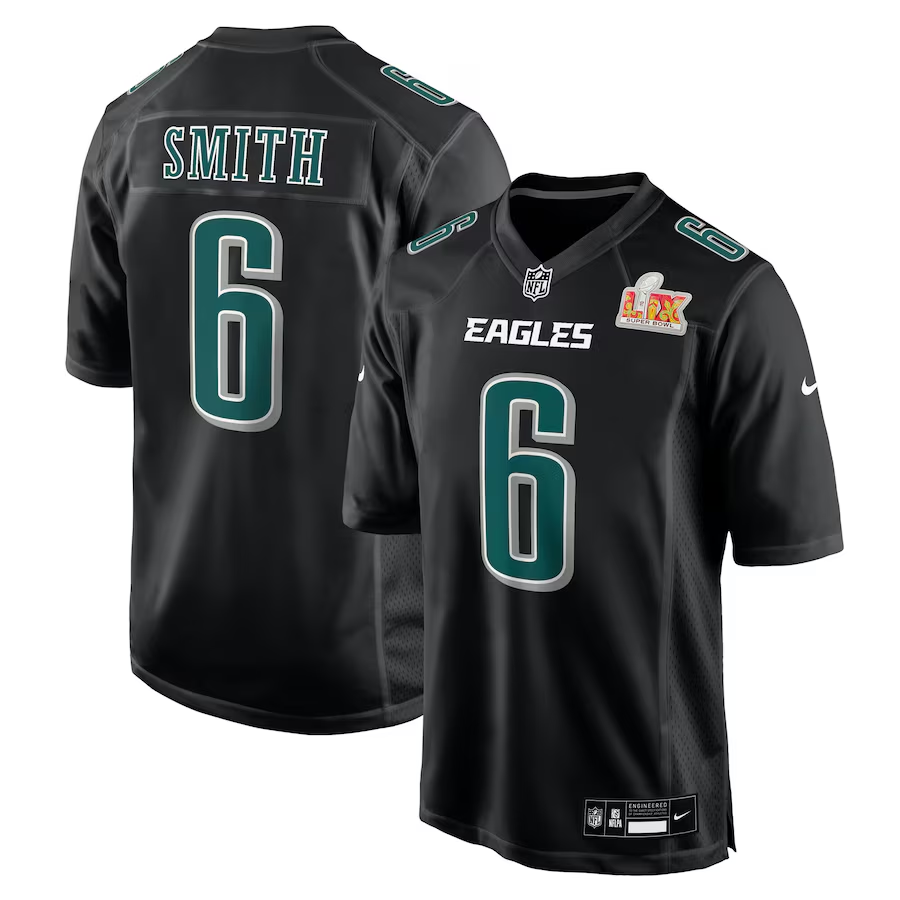 Men's Philadelphia Eagles DeVonta Smith  Carbon Black Super Bowl LIX Fashion Game Jersey