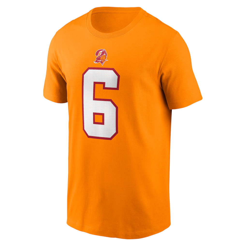 Men's Tampa Bay Buccaneers Baker Mayfield  Orange Player Name & Number T-Shirt