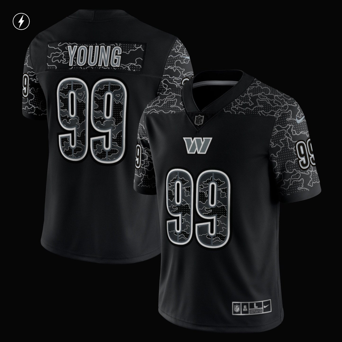 Chase Young Washington Commanders  RFLCTV Limited Jersey - Black
