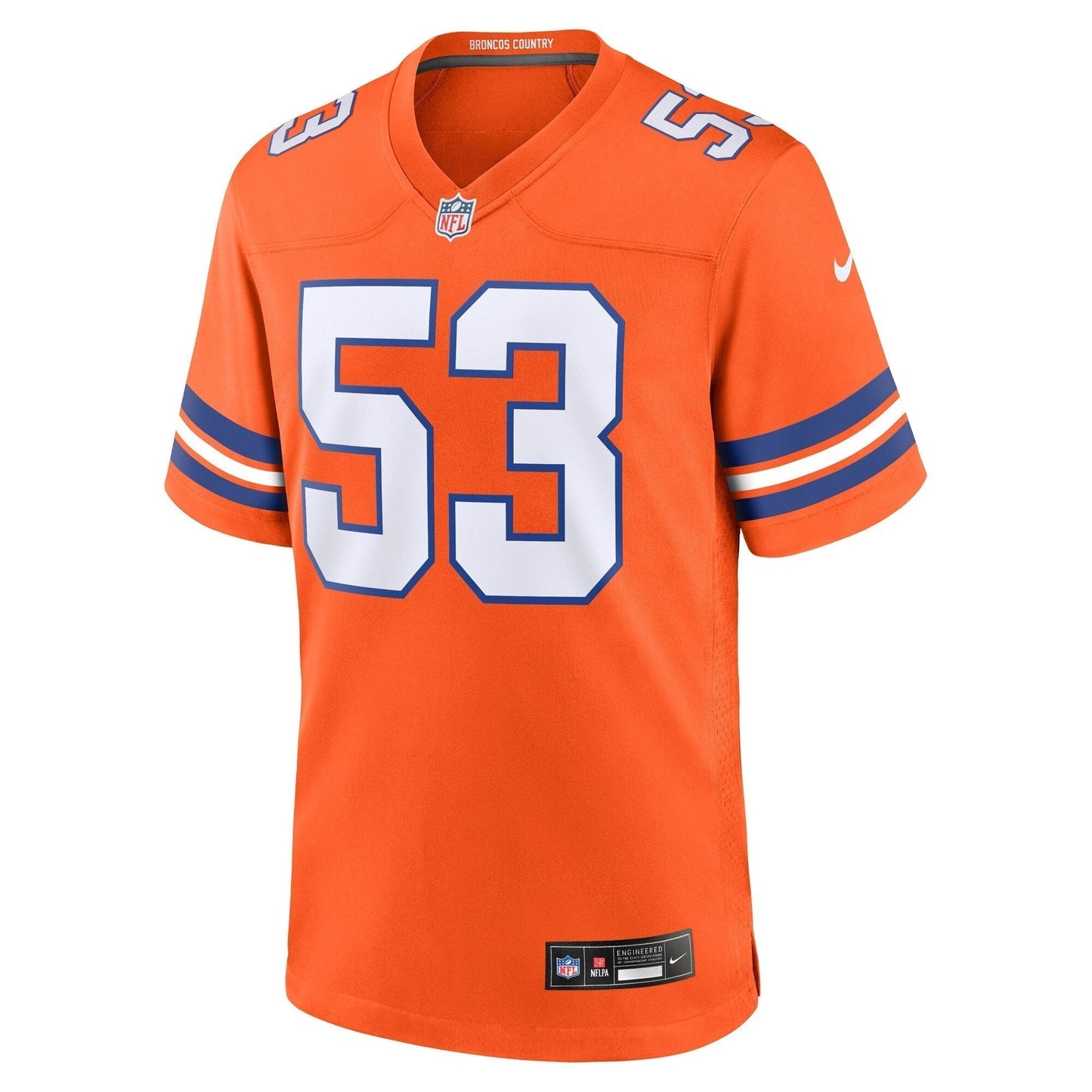 Randy Gradishar Denver Broncos  Mile High Collection 1977 Throwback Retired   Game Jersey - Orange