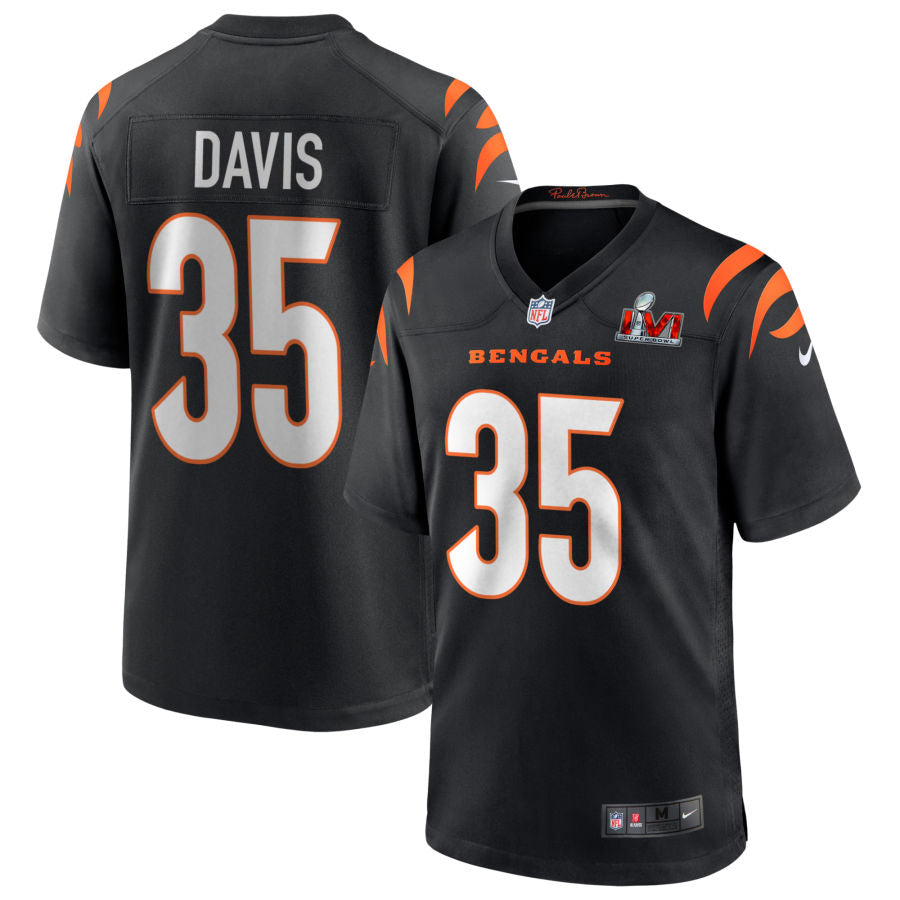 Jalen Davis Cincinnati Bengals  Super Bowl LVI Game Jersey - Black