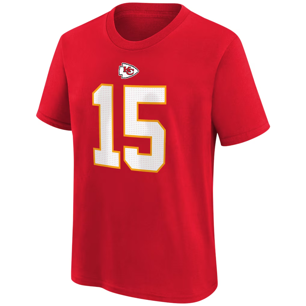 Kansas City Chiefs Patrick Mahomes Red  Player Name & Number T-Shirt