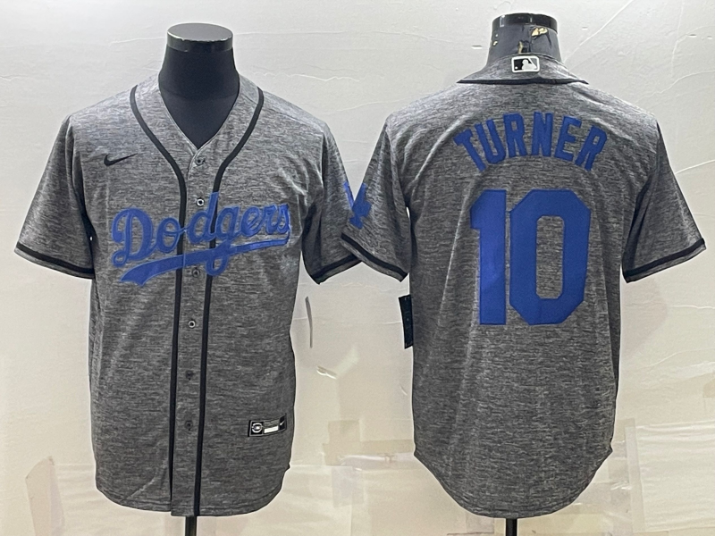Men's Los Angeles Dodgers Justin Turner  Gray City Connect Replica Player Jersey1