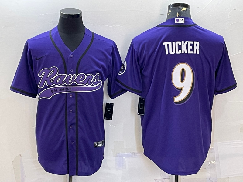 Men's Baltimore Ravens Justin Tucker Purple Game Jersey Joint Edition