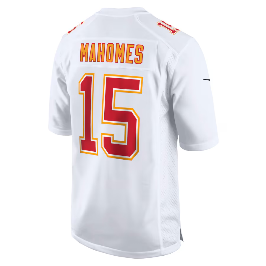 Men's Kansas City Chiefs Patrick Mahomes  Carbon White Super Bowl LIX Fashion Game Jersey