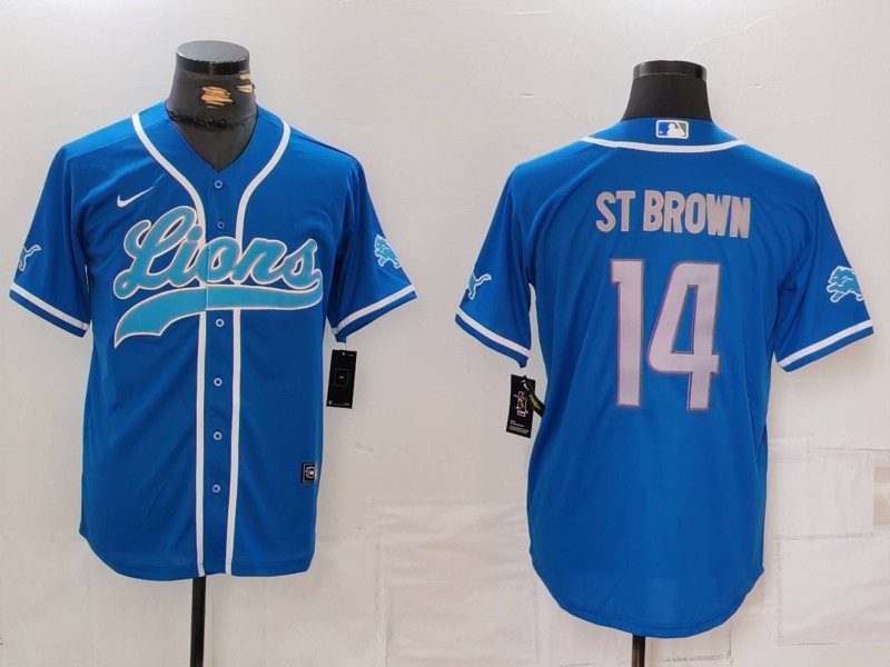 Men's Detroit Lions Amon-Ra St. Brown Blue Player Jersey