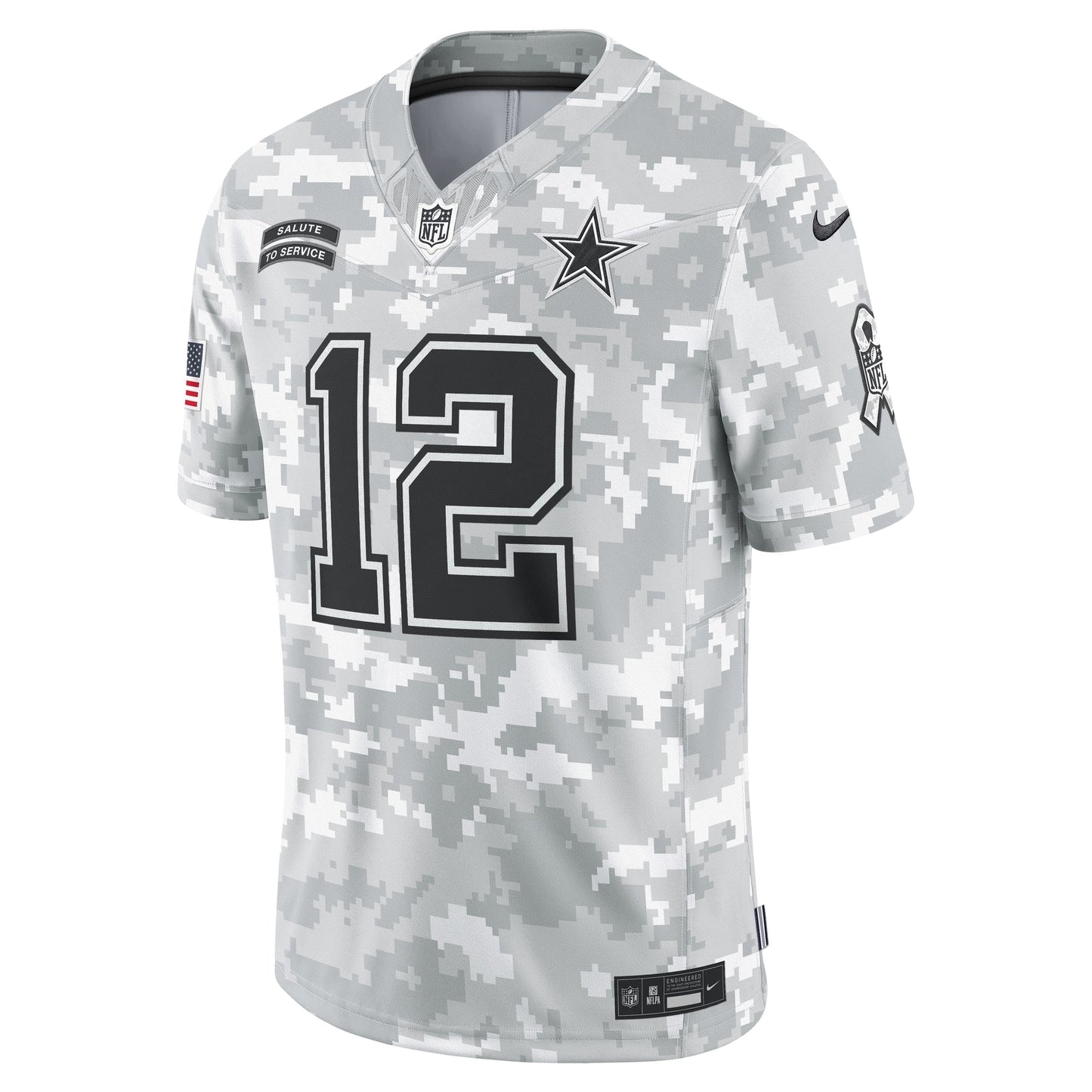 Roger Staubach Dallas Cowboys  2024 Salute to Service Retired   Limited Jersey - Arctic Camo