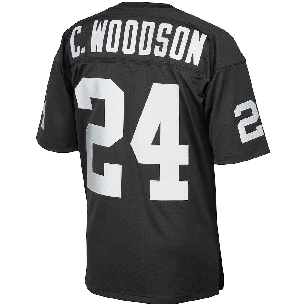 LV.Raiders #24 Charles Woodson  Black Authentic Throwback Retired Player Jersey