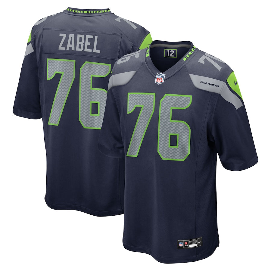 Seattle Seahawks Grey Zabel  College Navy 2025 NFL Draft First Round Pick Game Jersey