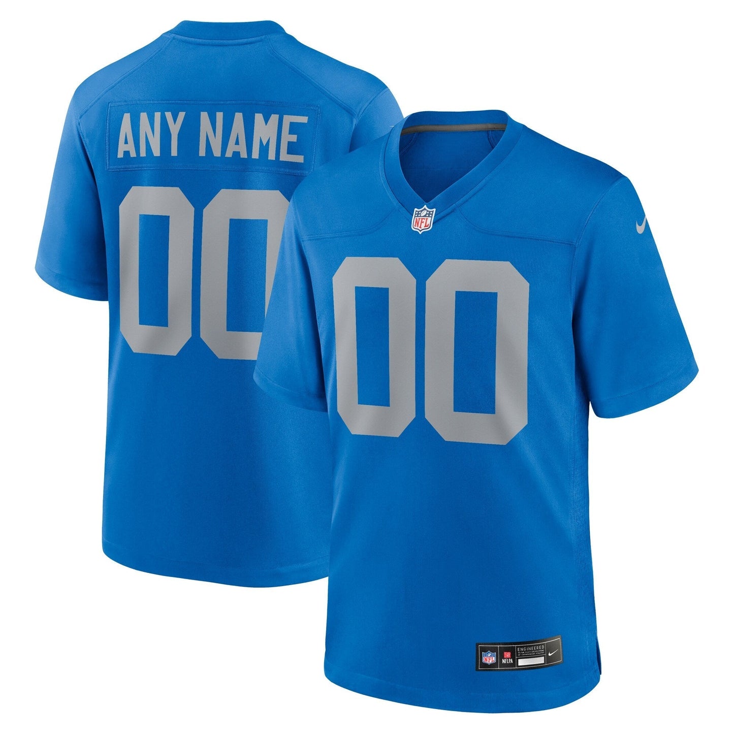 Detroit Lions Blue Alternate Custom Game Jersey