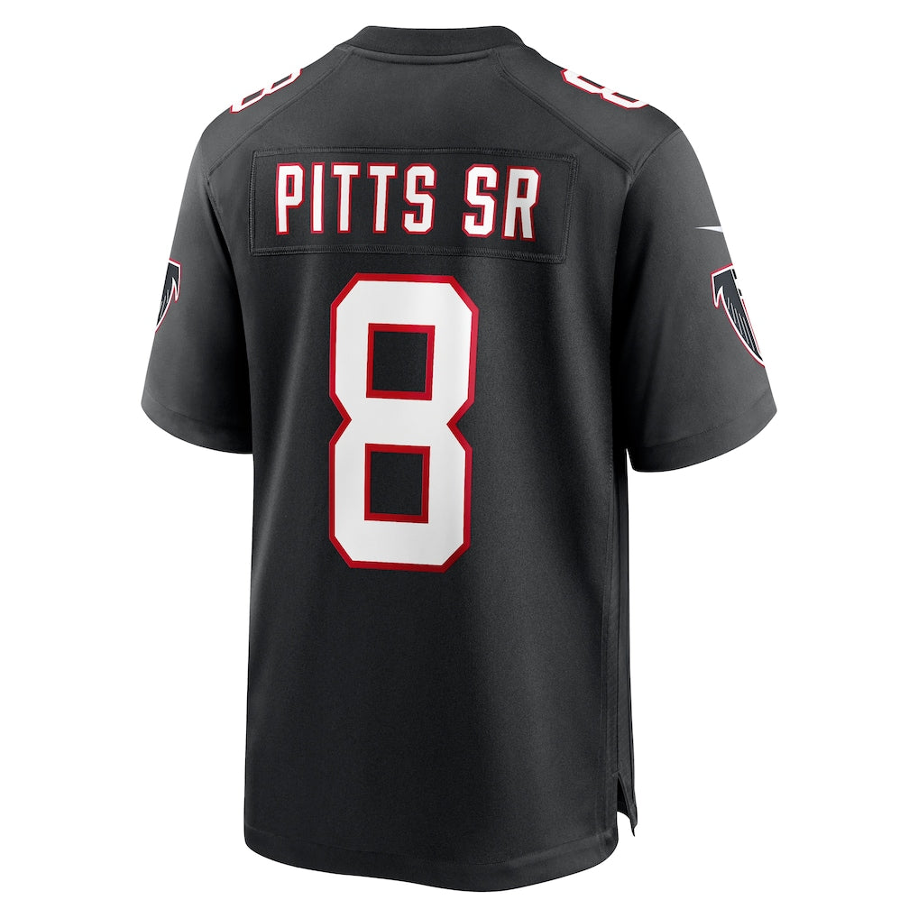 A.Falcons #8 Kyle Pitts Sr. Black Alternate Game Jersey