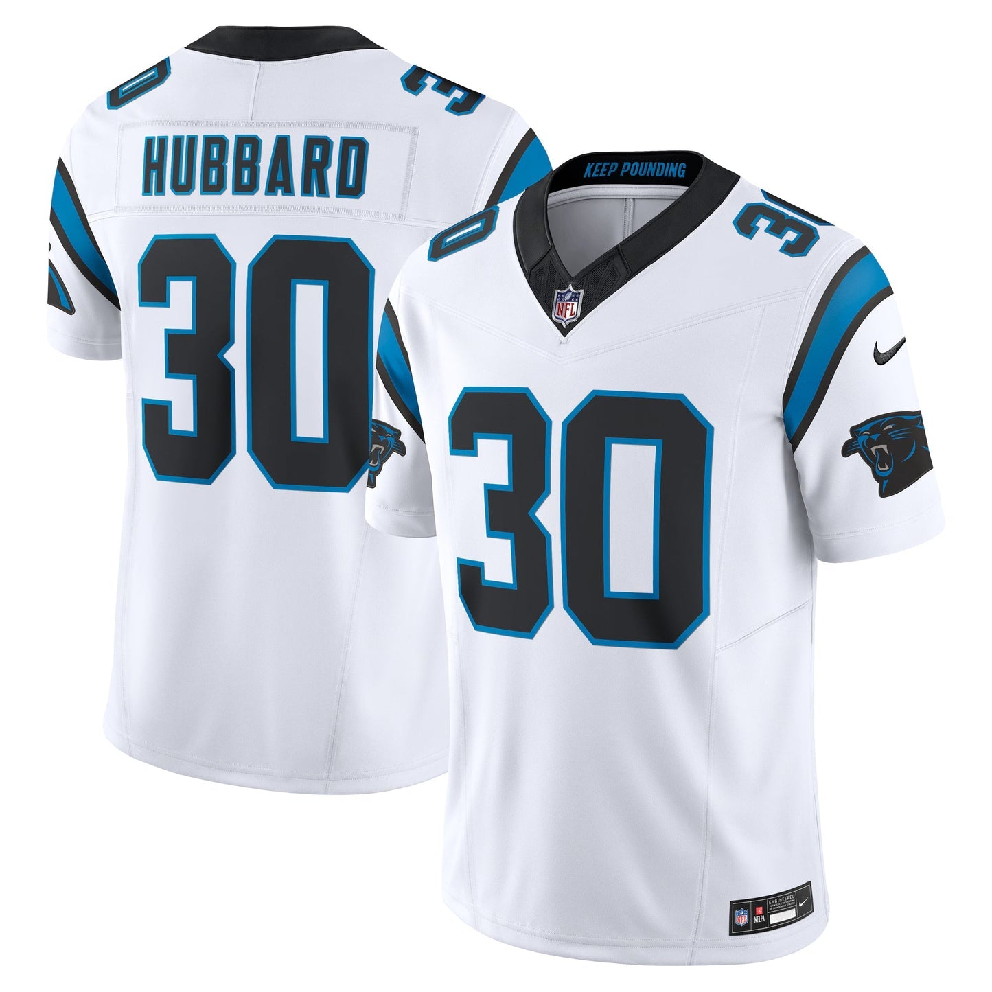 Carolina Panthers Chuba Hubbard White Vapor F.U.S.E. Limited Jersey