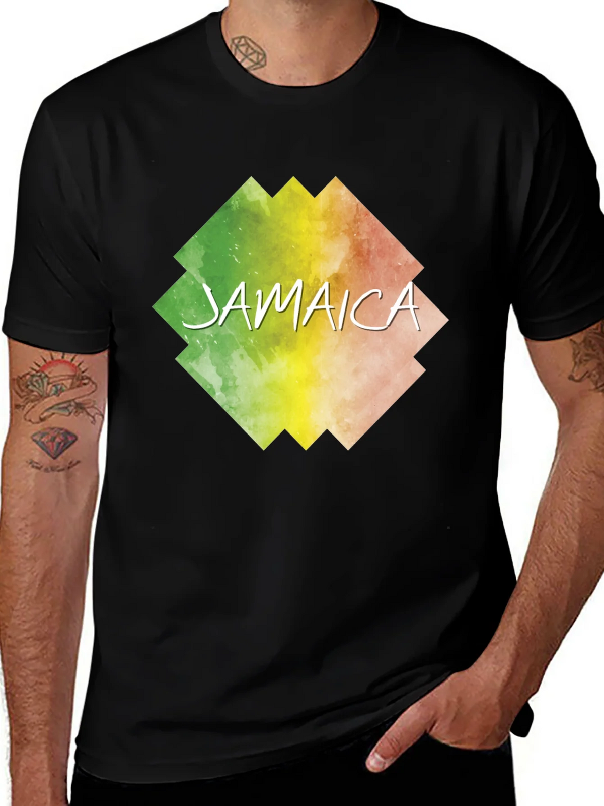 Jamaica Graphic Print Black T-Shirt